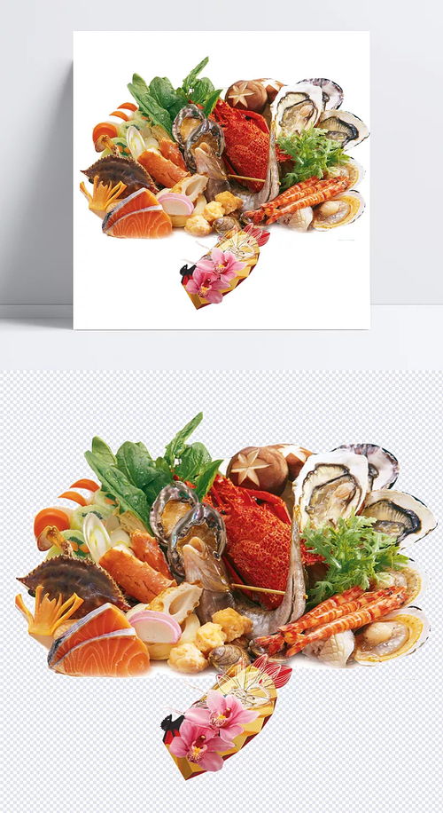 海鮮大餐 美食,海鮮,螃蟹,梭子蟹,蝦,三文魚,生蠔,卡通元素,手繪 卡通 兩只眼睛斜著看